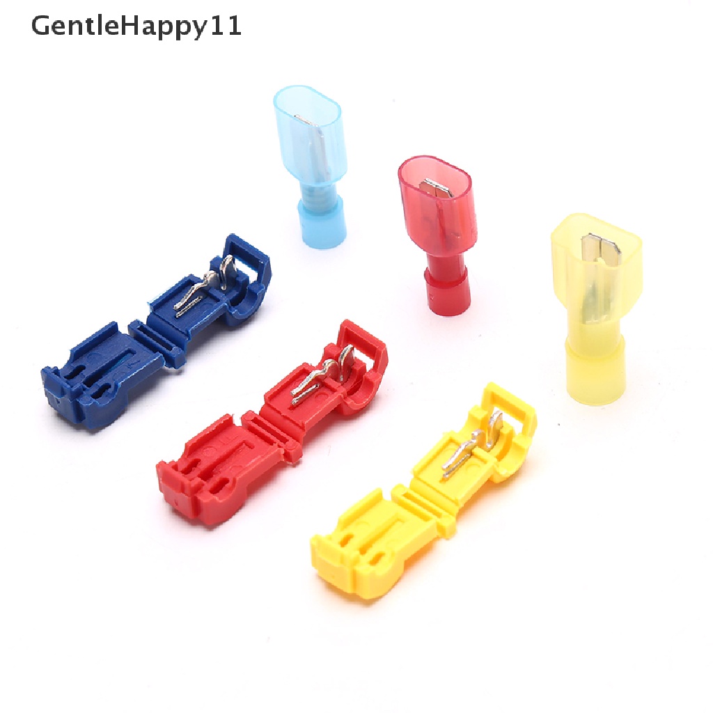 Gentlehappy 20Pcs / Set Skun Spade Konektor Kabel Listrik Insulated Bentuk T