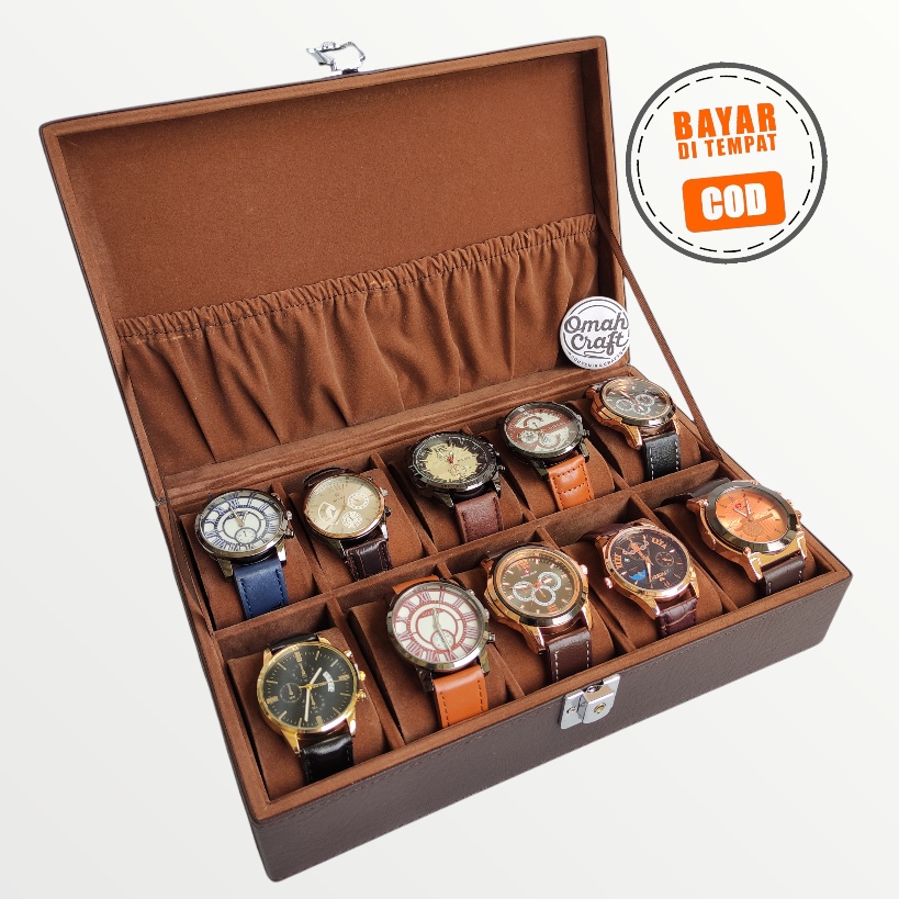 PROMO TERMURAH - Box Jam Tangan isi 10 JUMBO KUNCI / Kotak Tempat Tangan / Watch Box Case