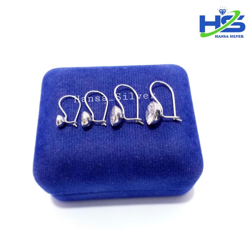 Anting Perak Asli Silver 925 Lapis Emas Putih Model Desi Mata Burung 0,5Gram 1Gram 1,5Gram 2Gram - Anting Wanita Anti Karat