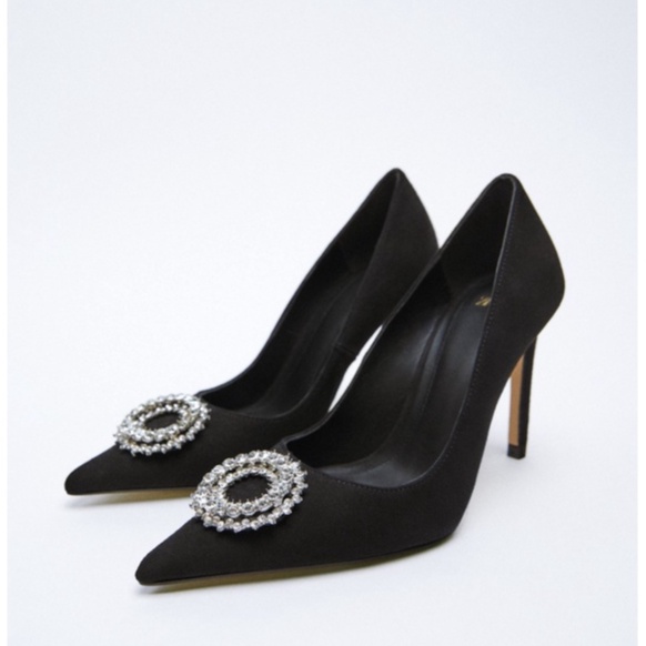 SEPATU WANITA  ZARA JEWEL TRIM HEELED SHOES S3529 HEELS 9 CM