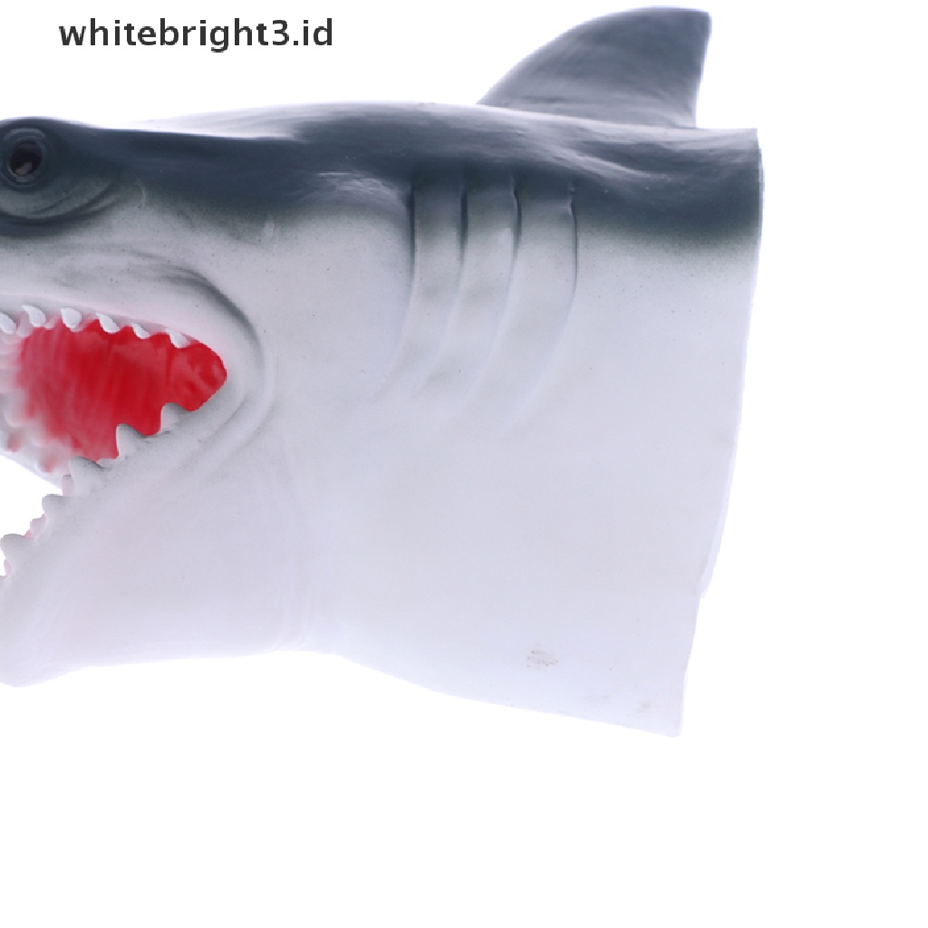 {whitebright3.id} Shark Arm Glove Hand Puppet Toy Soft Rubber Shark Glove Interactive Toy  ,