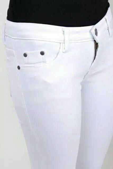 Celana  Panjang Jeans Putih  Wanita JSK 1102 Jeans Polos  
