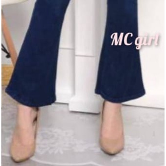 ( Size 27 - 30 ) MC girl - Celana Jeans Premium Cutbray Polos Wanita / Cutbrai Panjang Cewek / Cutblay Cewe / Cutblai Jins / Cutbrei Lepis / Cutbrey Denim Kekinian / Celana Kaki Besar / Kaki Lebar / Kaki Gede / Boot Cut 7C-G