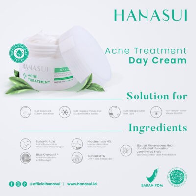 PROMO HANASUI ACNE TREATMENT DAY/PELEMBAB WAJAH/CREAM SIANG JERAWAT/HANASUI/PELEMBAB JERAWAT