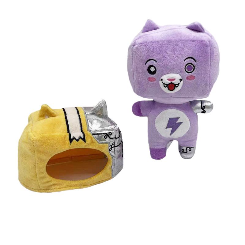 Lankybox Mechanical Plush Toy Cute Toy Robot Fox Helmet With Sound Or LED Removable Kids Gift