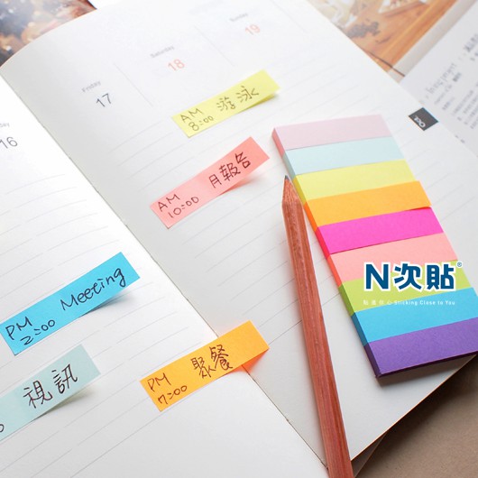 

Stick'n Paper Index 21689 Neon (50x20mm) STICKY NOTES