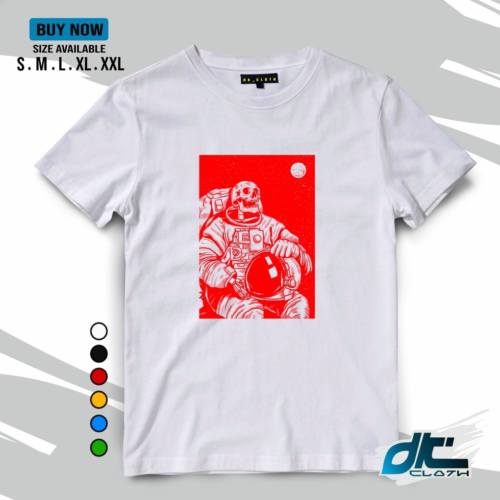 dkcloth Baju T-shirt NASA  ASTRONOT MOON || KAOS NASA HITAM