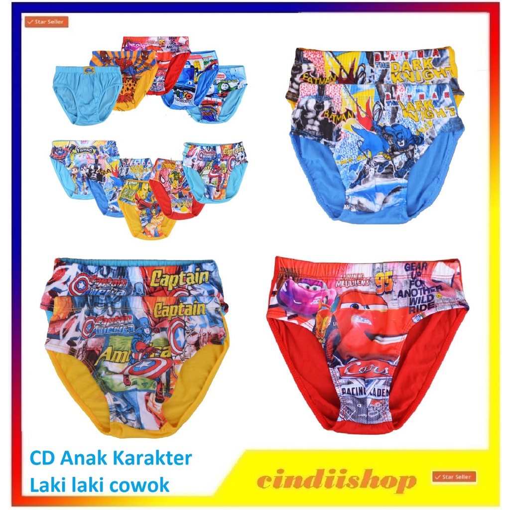 Celana Dalam Anak Laki Laki CD Bayi Cowok Motif Sempak Karakter Superhero Kartun