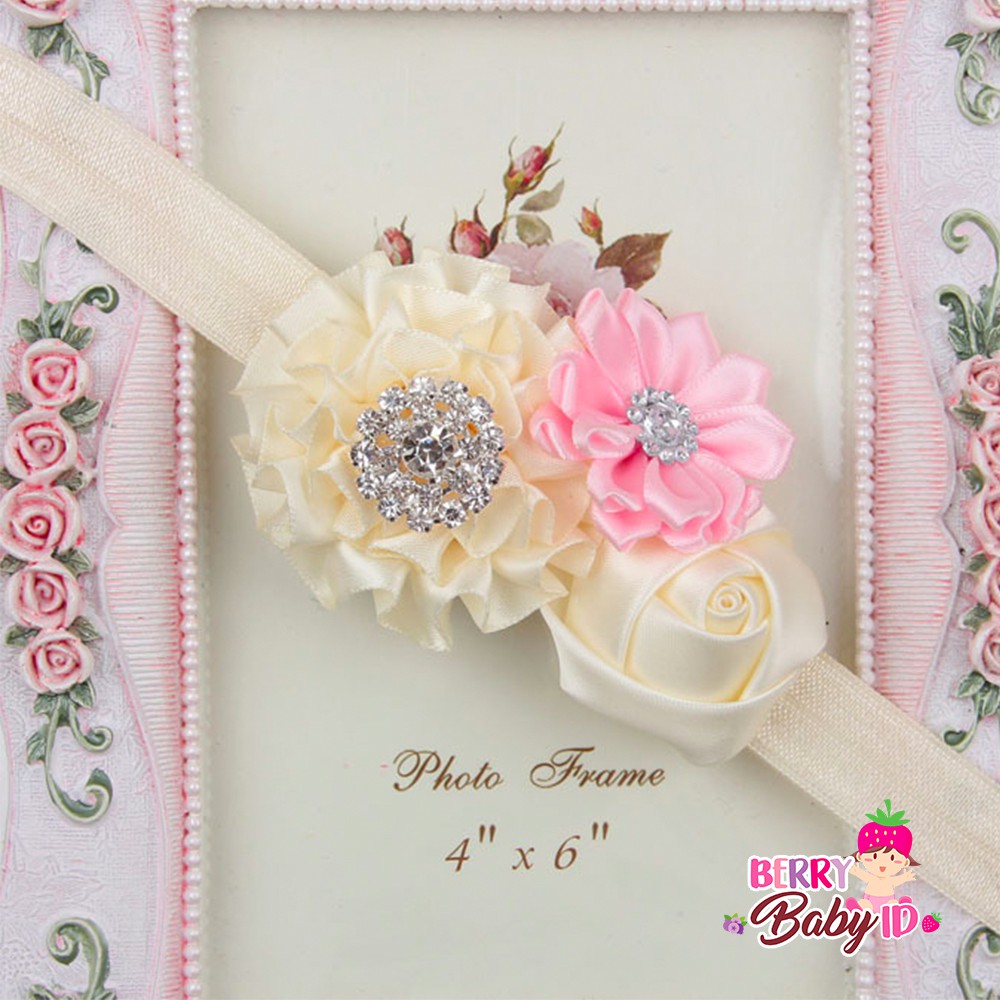 YooBerry Pita Anak Bando Bandana Bayi Korea Diamond Flower Sachi Baby - SAA005 Berry Mart