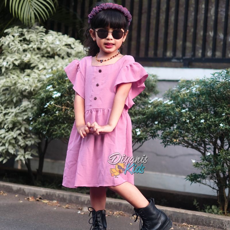 DESINTA-Dress anak| Dress baju anak perempuan bahan crincle airflow | Dress baju bayi | Gaun pesta anak bayi USIA 0-7 tahun ori diyanis kids