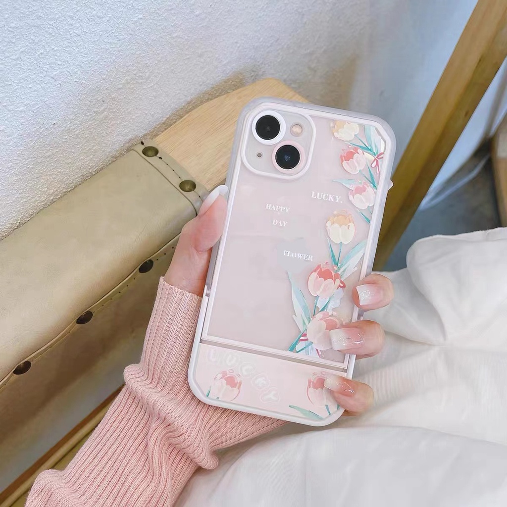 Soft Case Silikon TPU Transparan Motif Bunga Untuk IPhone 13 12 11 Pro X XR XS Max SE 2020 6 6S 7 8 Plus