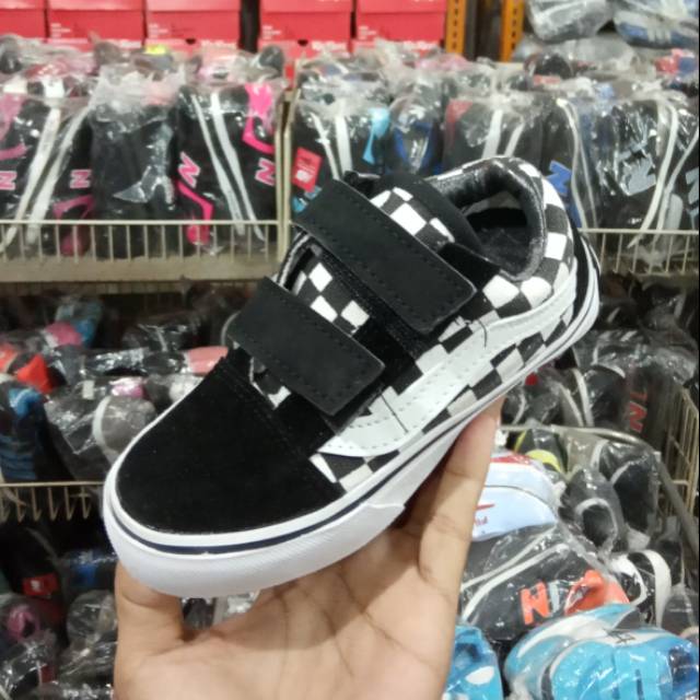 Sepatu Anak Vans Oldskool Checkboard Catur Original