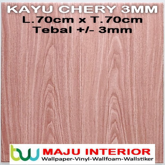 Wallpaper 3D Bata 70x77 cm Walpaper Dinding 3D Brick Foam Motif Anak Doraemon Hello Kitty Stiker-Kayu Chery 3mm