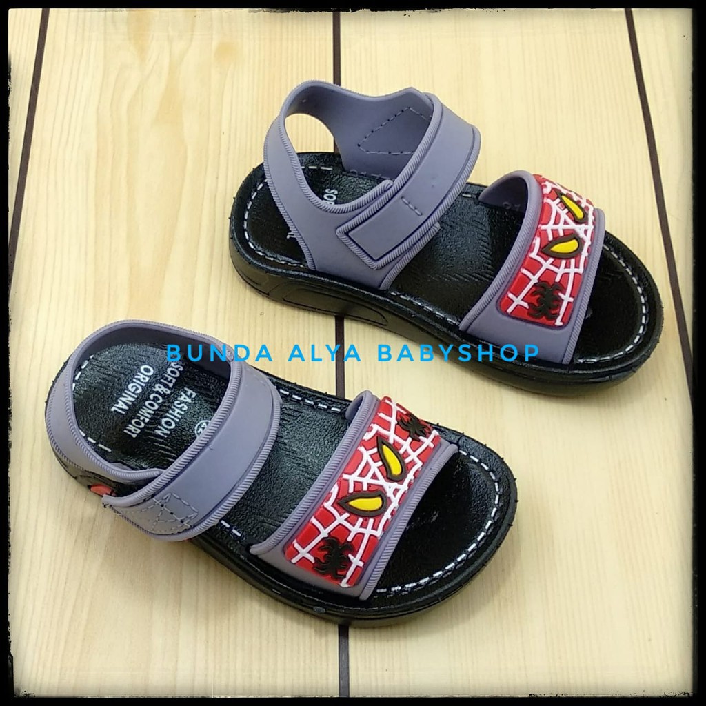 Sandal Anak Laki Laki IMPORT Usia 1 2 3 4 Tahun Kartun  - Sendal Anak Cewek Cowok Elastis Size 20 - 30 Karet Anti Licin