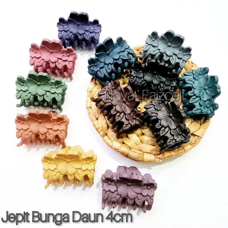 Jepit Rambut Bunga Daun 4cm Jepitan Remaja / Dewasa