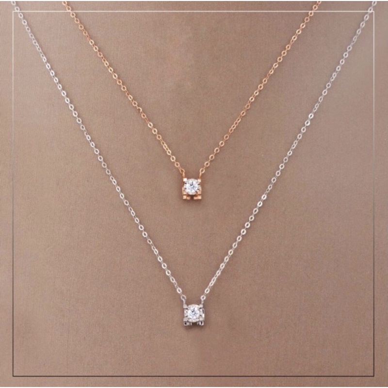TERMURAH!!! Kalung &amp; Anting Solitaire Diamond Mata Satu Titanium