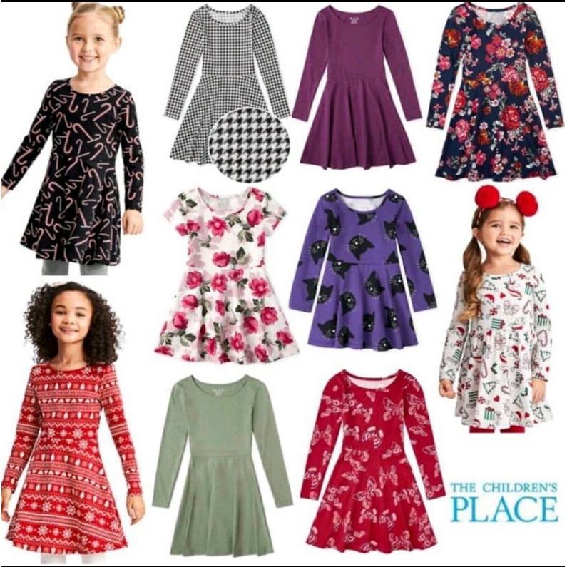 (4-12T) Place Dress Anak Perempuan Usia 6 bulan - 12 tahun