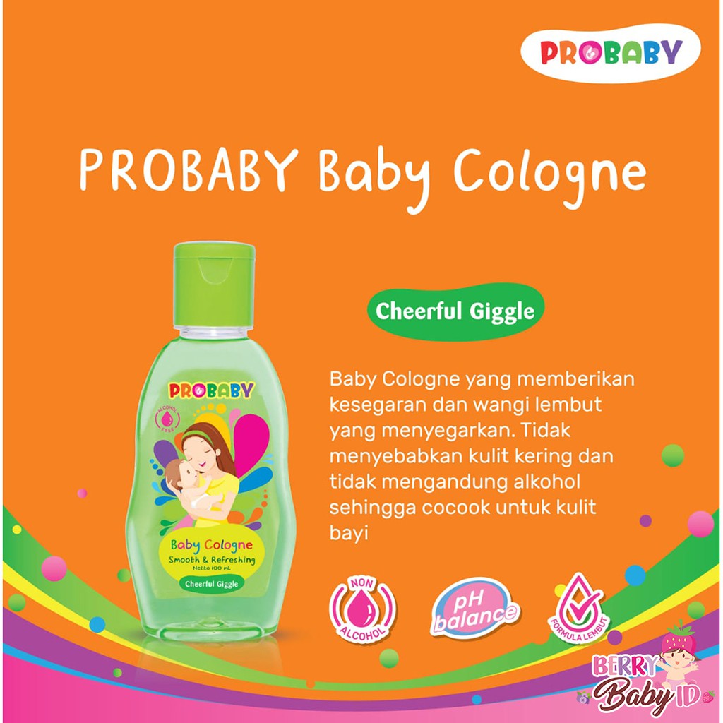 ProBaby Baby Cologne Sweet &amp; Refreshing Cheerful Giggle Silky Cuddle Parfum Bayi Pro Baby 100 ml Berry Mart