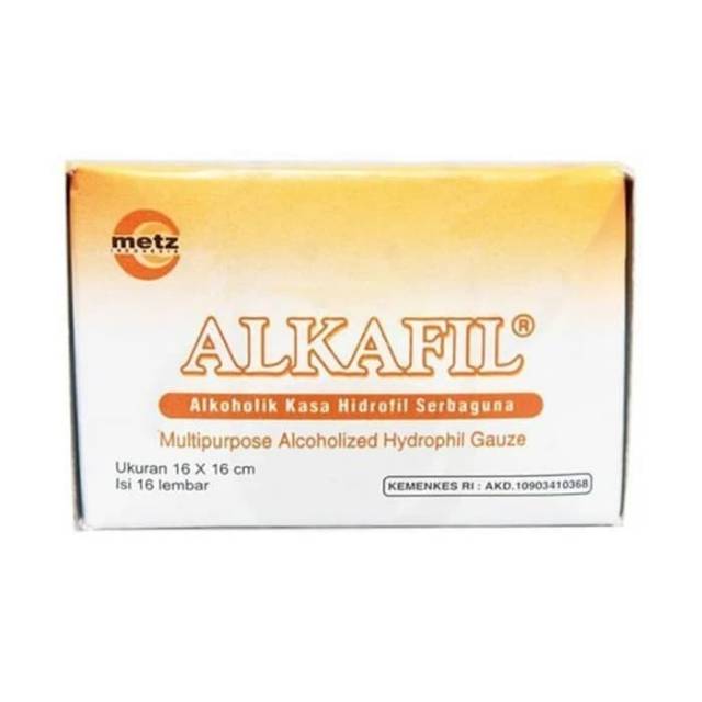 ALKAFIL Kasa Alkohol Hidrofil Tali Pusar Bayi Isi 16 sachet Alcohol Wipes