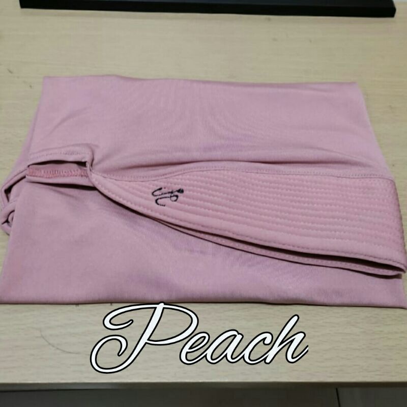 JILBAB INSTAN BERGO JERSI REMPEL OVERDECK-Peach