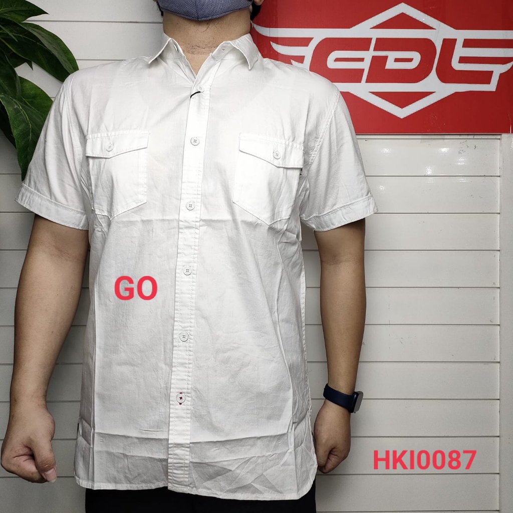 gos CDL By (CARDINAL) Pakaian Pria Kemeja Hem Casual Slimfit Lengan Pendek Motif Distro Original