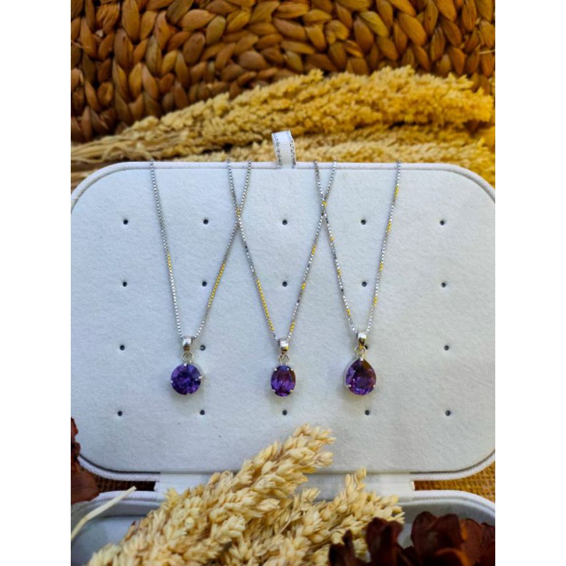 kalung perak permata alexandrite