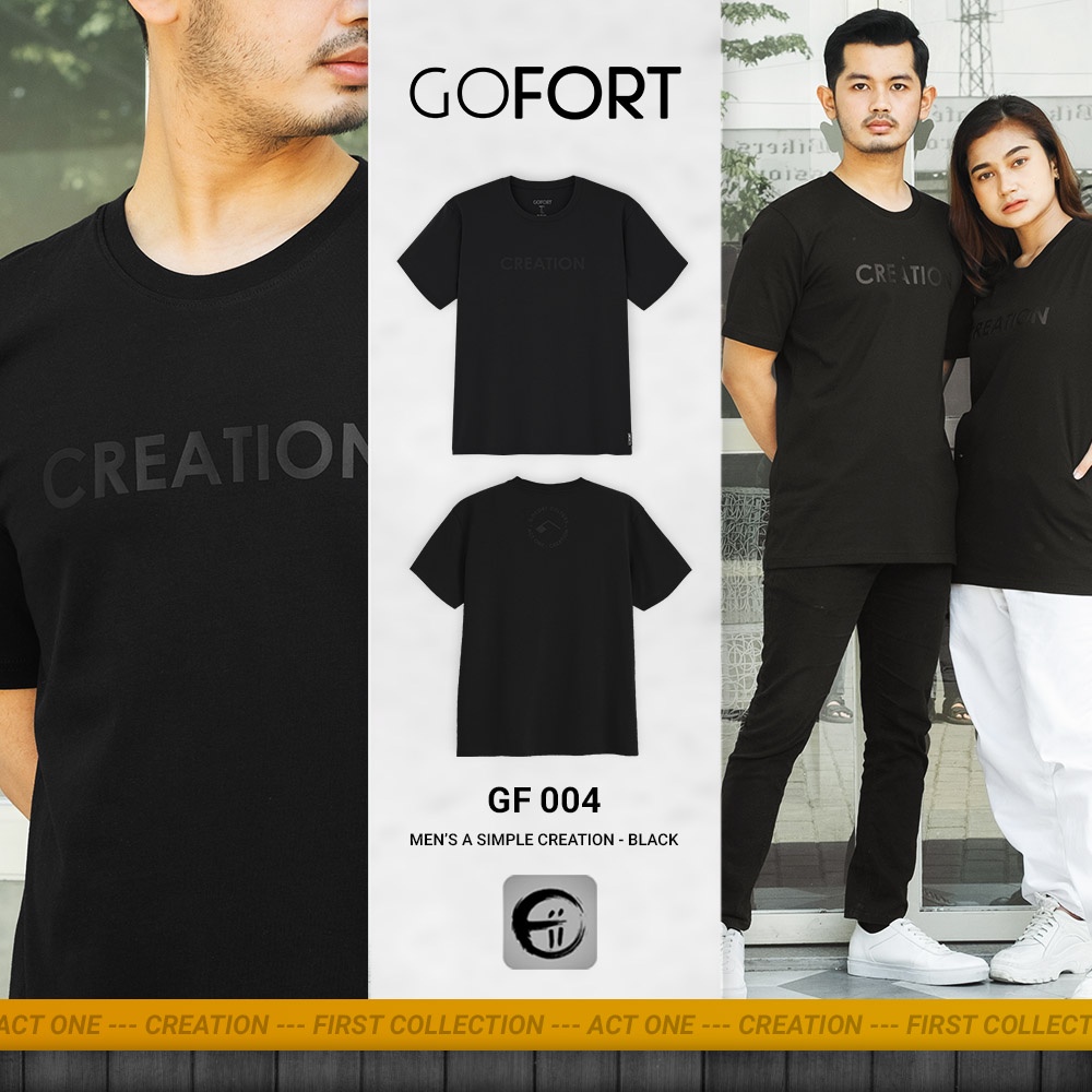 GOFORT KAOS PRIA TShirt Distro Lengan Pendek 100% Katun 24S CREATION