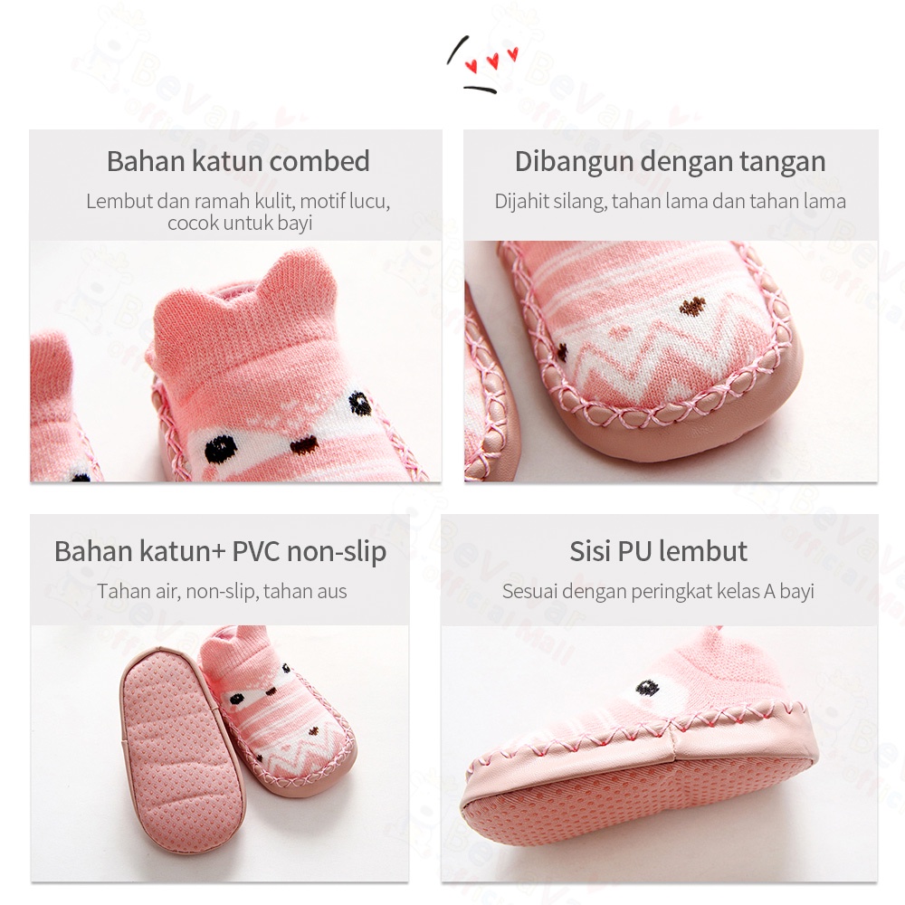 BEVAVAR Sepatu Bayi Prewalker Lucu Kaos Kaki Sepatu Anak Bayi Anti Slip