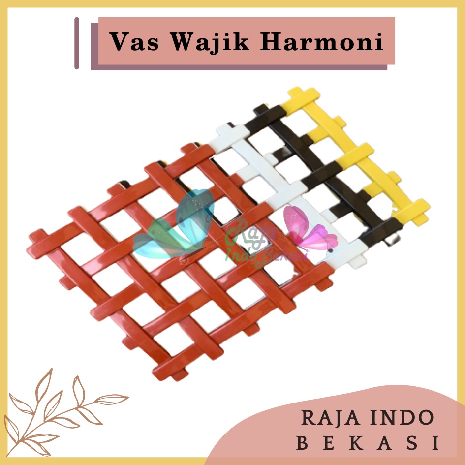 Pagar Wajik Harmoni Warna Putih Coklat Hitam Kuning Ornamen Bunga Vas Wajik Pagar, Jaring, Rambatan Plastik Ukuran Kecil Sedang Besar untuk Bunga Hias Artificial Hiasan Ruang Tamu Dinding Home Grosir Murah Wajik Putih / Breket/ Tatakan/ Pagar Plastik