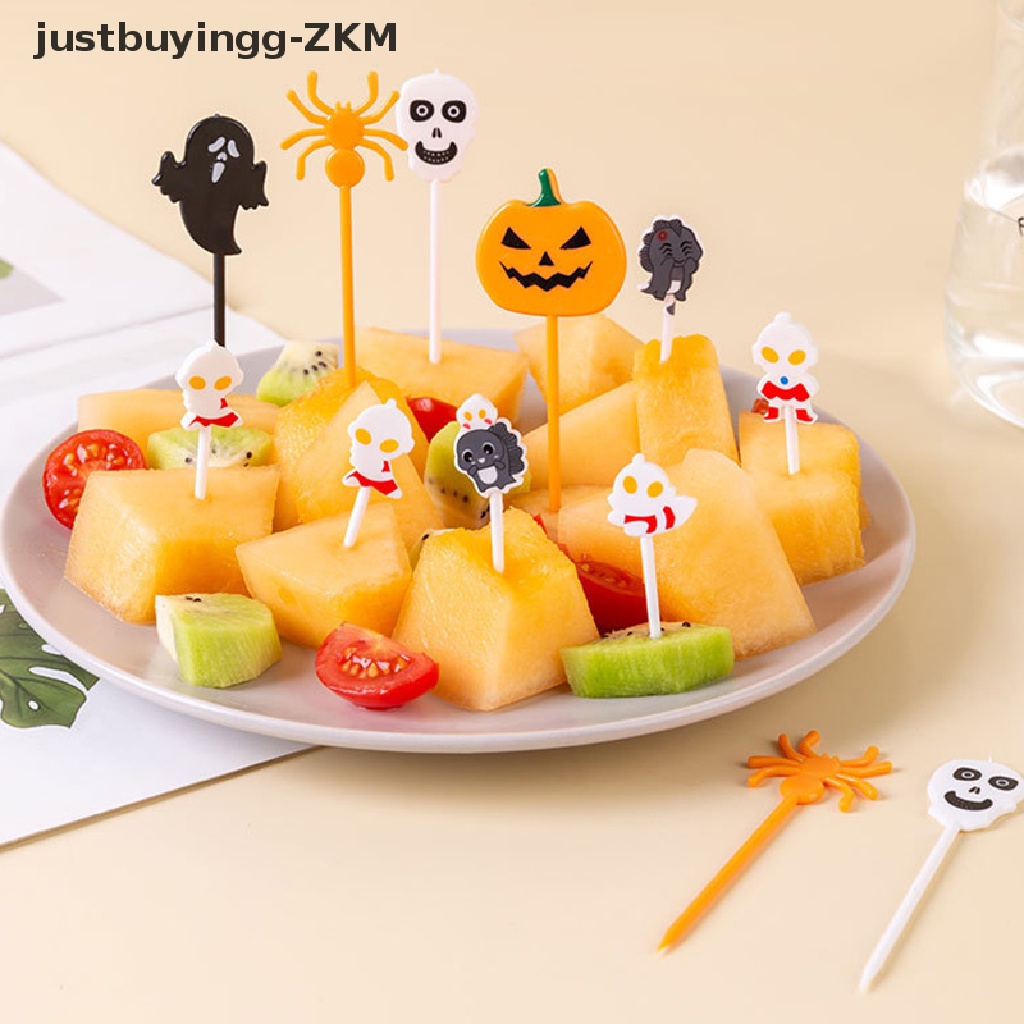 6 / 10pcs Garpu Buah Bahan Plastik Untuk Dekorasi Halloween