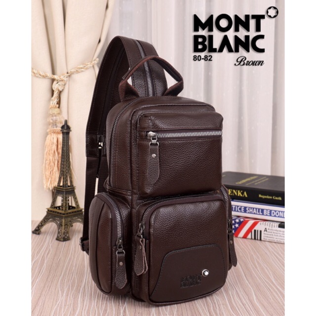 Tas selempang pria Montblanc 80-87 / 80-81 tas pria multifungsi bisa tas dada dAn ransel free usb