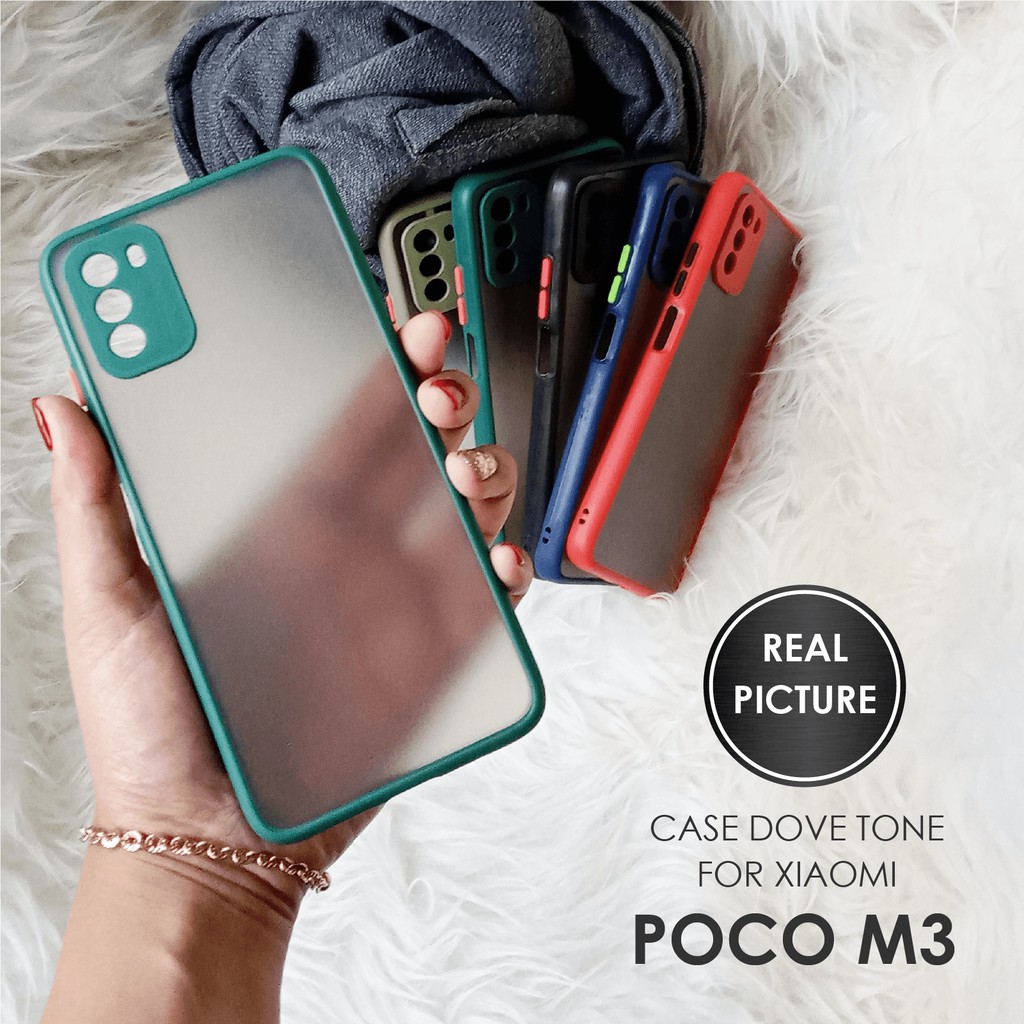 CASE HP POCO M3 SOFTCASE DOVE MATTE PLUS PELINDUNG CAMERA