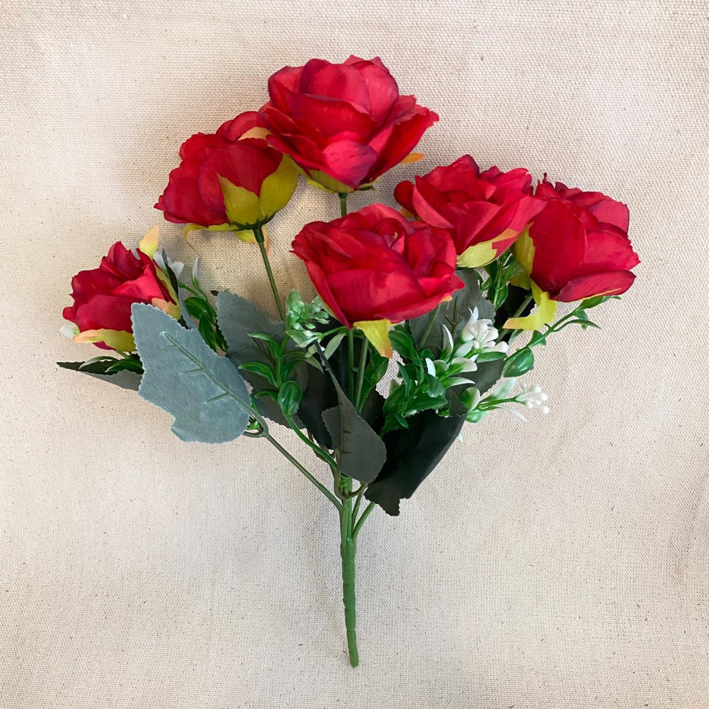 Bunga Mawar Rose Mini (satuan) Bunga Artificial / Bunga Plastik / Bunga Dekorasi / Pernikahan-merah