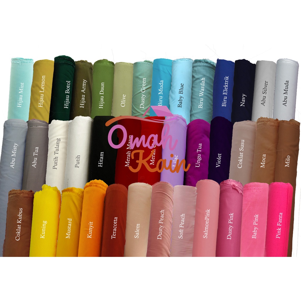 KAIN RAYON POLOS PREMIUM (TIDAK BERBULU, TIDAK NERAWANG,JATUH,ADEM DAN MEWAH)#omah kain