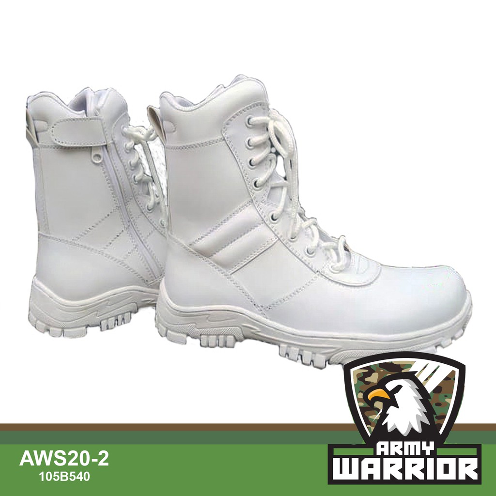 Sepatu PDL Putih TNI, Polri, Ormas FPI BANSER dan Taruna warna PUTIH CLING AWS20-2
