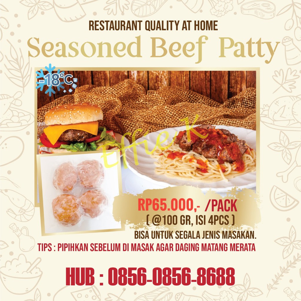 

Seasoned Beef Patty Burger - Daging Sapi Giling / Cincang Bumbu