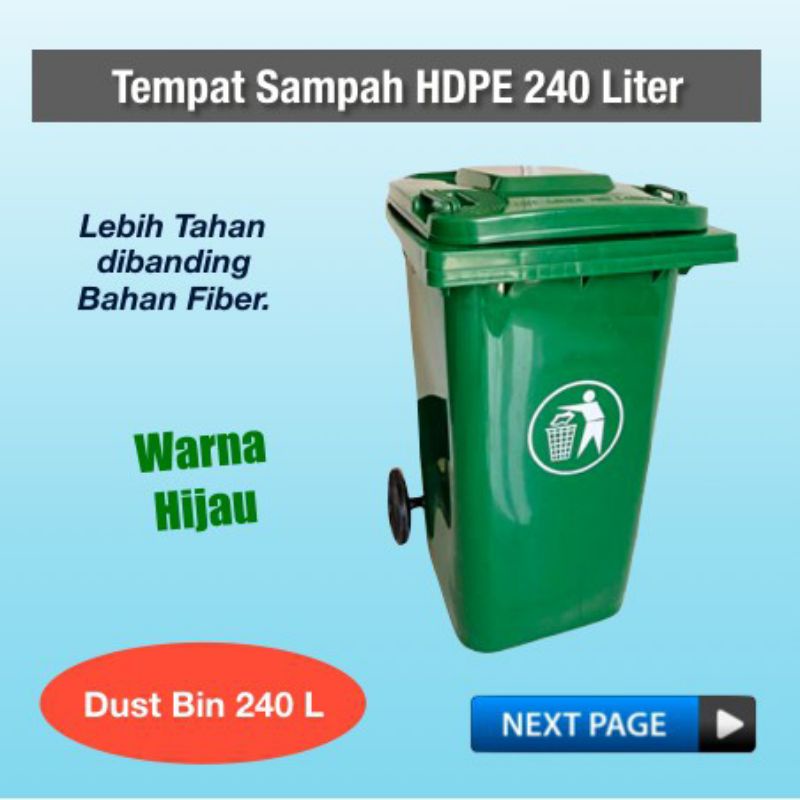 Tempat Sampah Plastik 240 L ( Plastic Dust Bin )