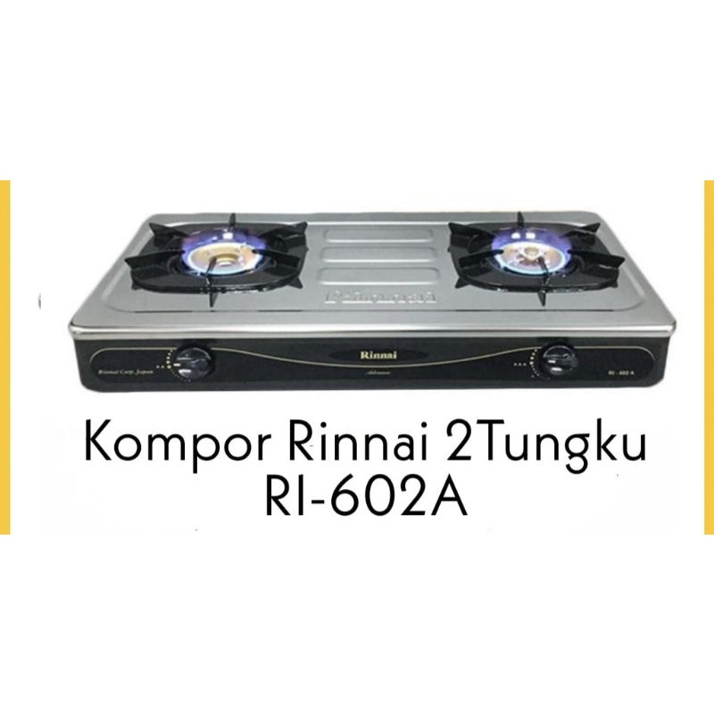RINNAI kompor 2mata RI602A stainless steel