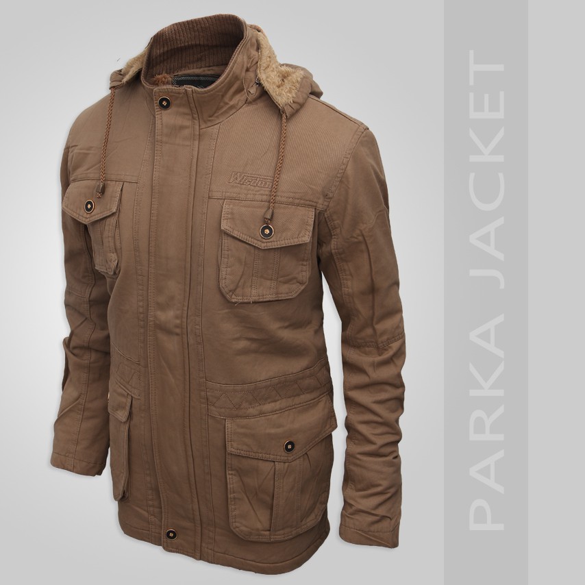 jaket pria parka motor import bulu windbreaker tebal jaketcowok laki laki trend line distro original