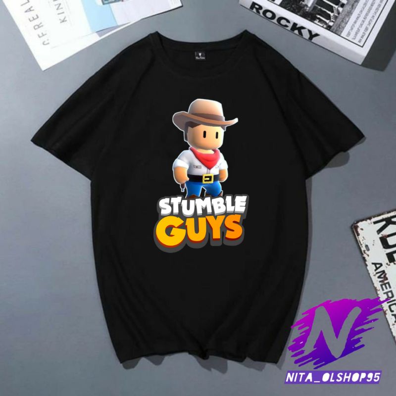 kaos anak stumble guys koboy karakter