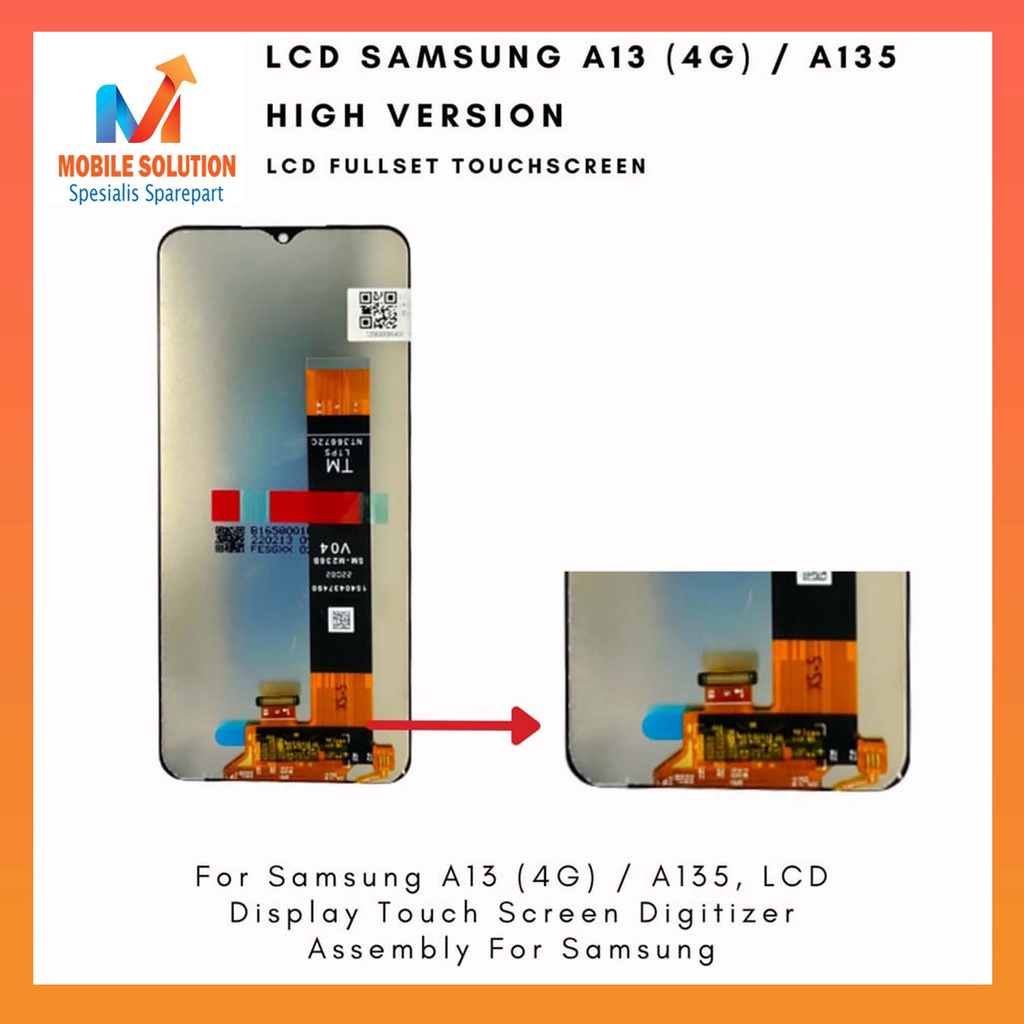 LCD SAMSUNG A13 4G/A135 ORIGINAL 100% FULLSET TOUCHCREEN GARANSI 1BULAN