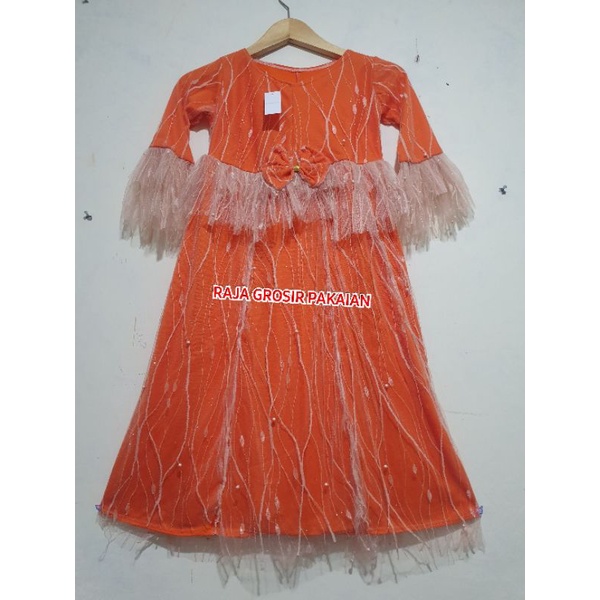 Gamis Full Brukat Syahrini Anak Tanggung 7-10 Thn