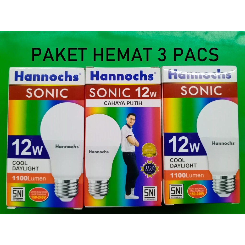 Hannochs Sonic 12w 12 w 12 watt Hannochs LED 12W Lampu Hannochs 12W (Paket Hemat 3 pacs)