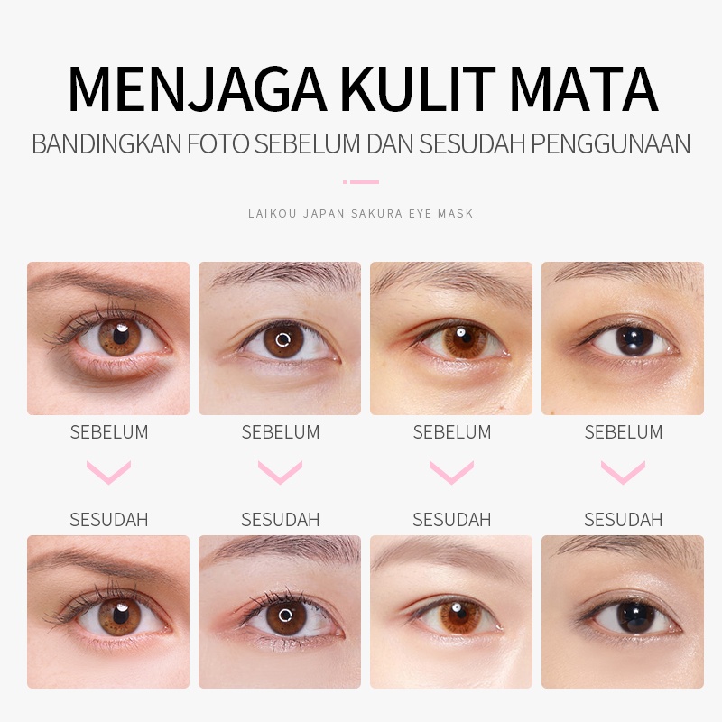 LAIKOU Sakura Masker Mata Memudarkan Mata Panda Eye Patch Meringankan Kerutan 50 pcs