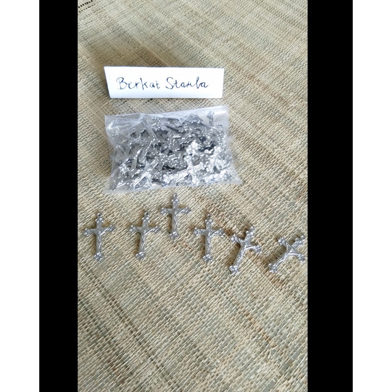 Salib /Salib Bandul Rosario/Salib Bandul Kalung/ Salib Putih 017