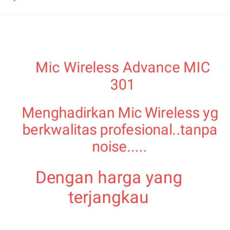 Mic Wireless Advance Mic 201. High Quality