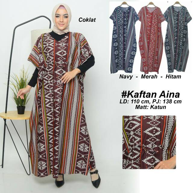 Aina Kaftan tali serut model bangkok motif batik tribal