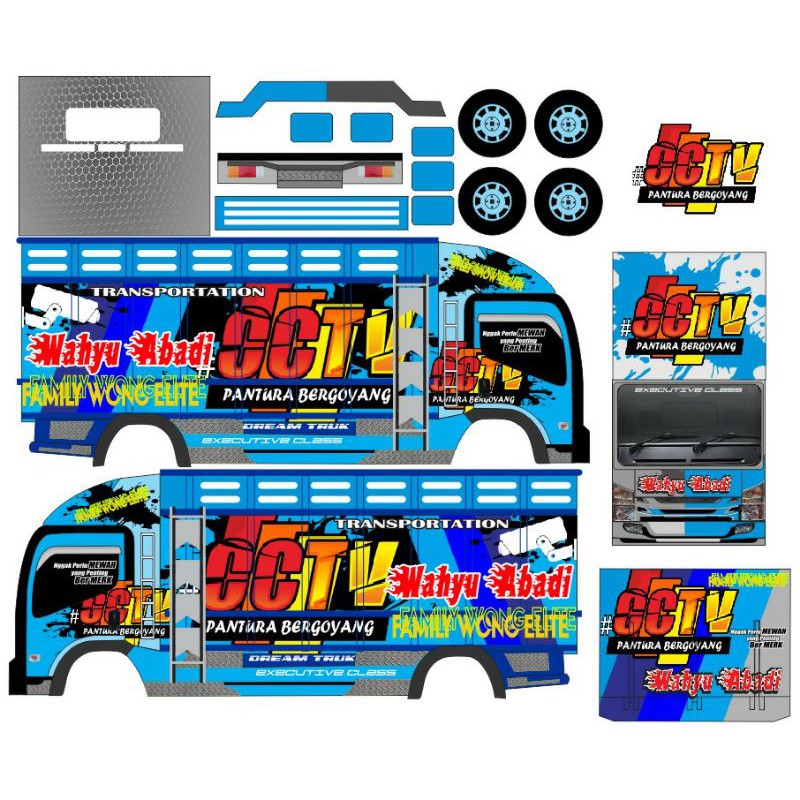 STIKER anti air MINIATUR WAHYU ABADI TRUCK OLENG|CCTV|COD|