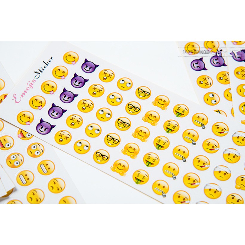 Stiker EMOTICON / Sticker EMOJI / Sticker Lucu Unik EMOTICON 12 in 1 / Sticker Ekspresi Emoji 12in1