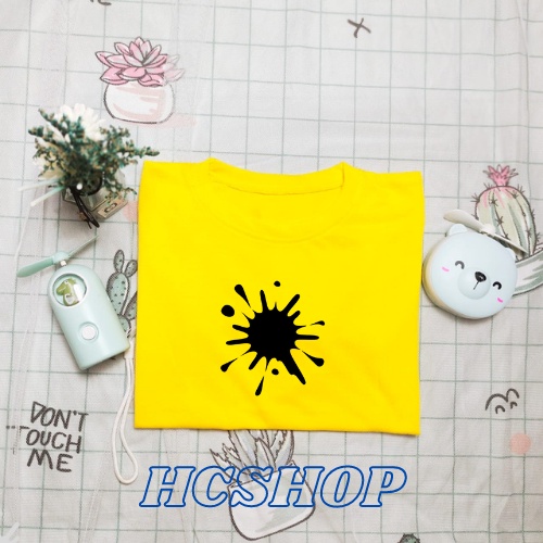 Kaos Anak Bercak Hitam Ideal Usia 2-16th Unisex Cowok/Cewek Kaos Oblong Anak Pakaian Anak